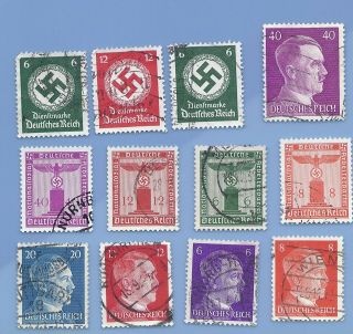 Germany Third Reich Nazi Adolf Hitler Swastika Stamp Lot Ww2 Era 84
