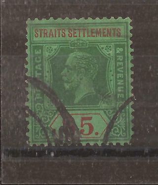 Straits Settlements 1912 - 23 Kgv $5 Sg212b Vfu