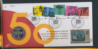 Xb74619 Belgium 2003 Television 50 Years Fine Numis Letter