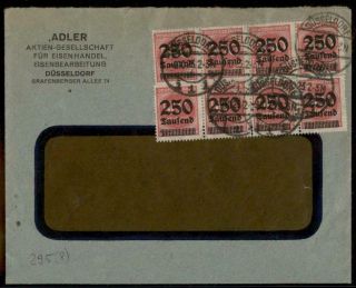 Germany Inflation Cover Oct 10 1923 Last Day Rate Iron Fabricator Duesseld 72600