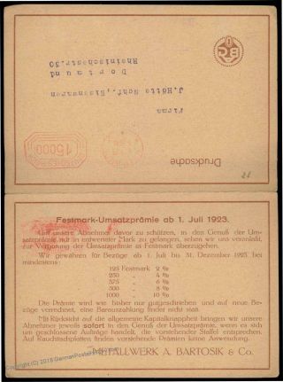 Germany 1923 Inflation Luckenwald Metalworks Advertising 15000 Mark Meter 64526