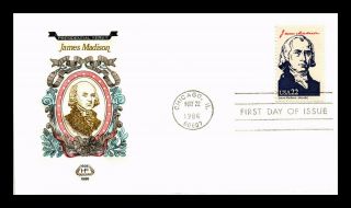 Dr Jim Stamps Us President James Madison House Of Farnum First Day Cover Chicago