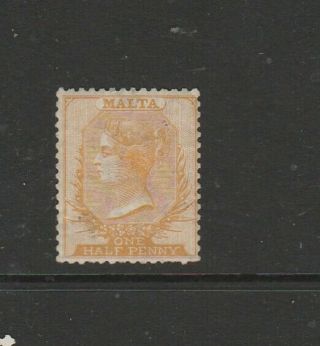 Malta 1863/81 Qv 1/2d No Gum
