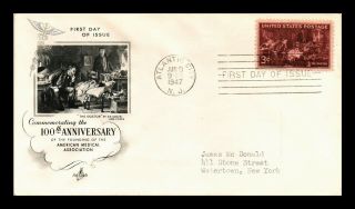 Dr Jim Stamps Us Scott 949 100 Years American Medical Association Fdc Cover