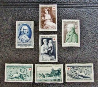 Nystamps France Stamp B266 // B284 Og Nh $40