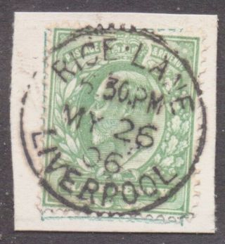 Gb Britain Edward 7th Postmark / Cancel " Rice Lane Liverpool " 1906