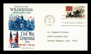 Us Cover Civil War Centennial Battle Of The Wilderness Fdc Fleetwood Cachet