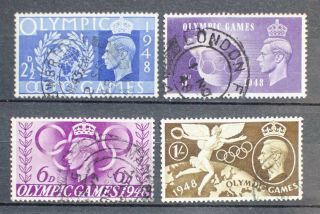 Gb Kgvi 1948 Olympic Games Set Of 4 Fine.  Sg 495 - 498.