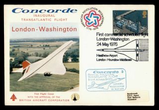 Dr Who 1976 Gb London To Washington Dc Concorde First Flight Postcard C130963