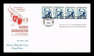 Dr Jim Stamps Us George Washington 5c Revised Coil Fdc Cover Strip
