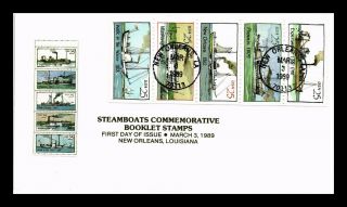 Dr Jim Stamps Us Steamboats Booklet Pane First Day Cover Orleans
