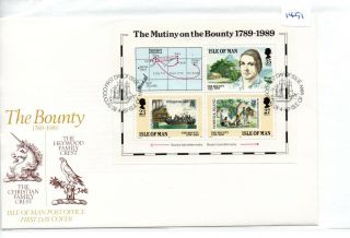 Isle Of Man - First Day Cover - Fdc - 1491 - 1989 Mini Sheet Mutiny On The Bounty