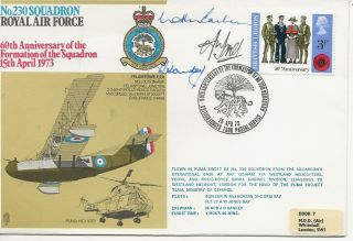 Raf Fdc - No 230 Squadron - 60th Ann Of Formation - Signed 1976 (5401)
