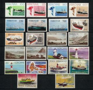 (nnsp 463) Faroe Islands 1977 - 1987 Mnh Ship Boat Sailing Stamps