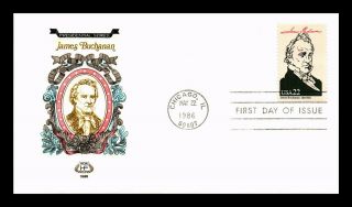 Dr Jim Stamps Us James Buchanan President House Of Farnum Fdc Cover Chicago