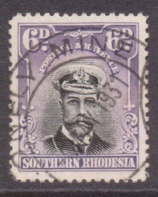 Southern Rhodesia Postmark / Cancel " Lonely Mine " 1931 On Admiral 6d