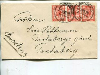 Great Britain 3x1d Postal Congress On Cover To Sweden 1929