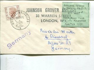 Great Britain Strike Mail Cover Via Belgium To Germany 23.  3.  1971