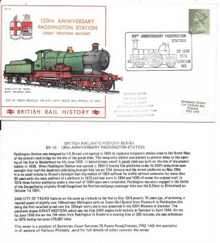 Gb Railway Special Cover 29/5/1974 120 Anniversary Paddington Station
