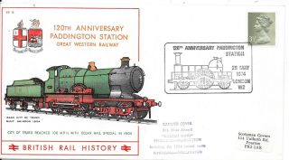 GB RAILWAY SPECIAL COVER 29/5/1974 120 ANNIVERSARY PADDINGTON STATION 2