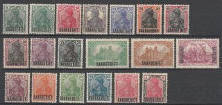 Saar - 1920 Overprinted Germania Set Sc 41/58 - Mh (7098)