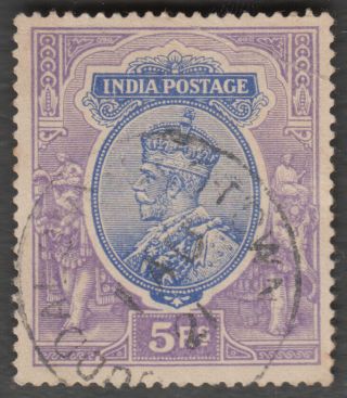 India 1911 Kg V 5rs Sg 188 Cat £8.  50 - S8024