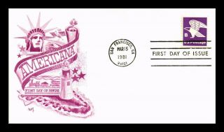 Us Cover Eagle B Issue Americana Fdc Marg Cachet