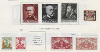 8 Danzig Stamps W/semi - Postal From Quality Old Album 1921 - 1939