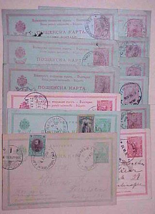 Bulgaria Postal Cards 12 Diff.  1902 - 1912 All Foreign Destination