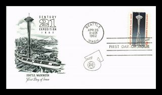 Dr Jim Stamps Us Century 21 Seattle Worlds Fair Fdc Cover Scott 1196