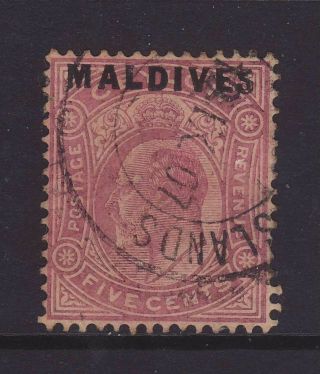 1906 Ceylon 5c Optd Maldives Fine Sg4