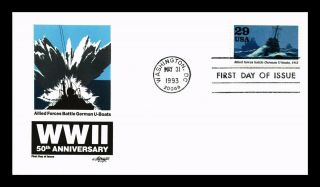 Dr Jim Stamps Us Allies Battle German U Boats Wwii 30th Anniversary Fdc Cover