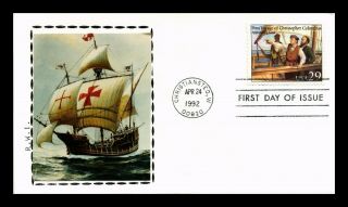 Us Cover First Voyage Of Christopher Columbus Fdc Ship Pasted On Cachet