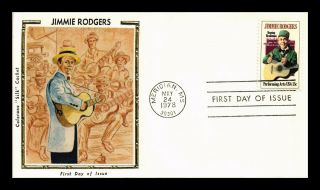 Us Cover Jimmie Rodgers Singing Brakeman Performing Arts Fdc Colorano Silk