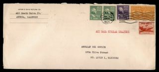 Dr Who 1952 Aurora Il Special Delivery Airmail Prexie Pair To Mo E46200