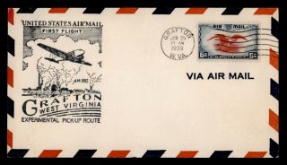 Dr Who 1939 Grafton Wv First Flight Cam 1002 Air Mail C122494