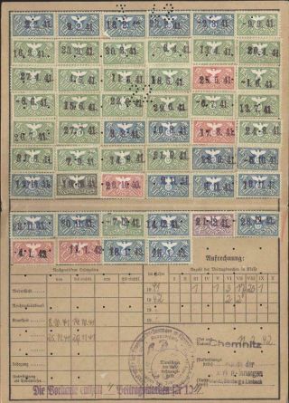 Germany Nazi Era Social Insurance Card Revenues 1941 Chemnitz Fiscal