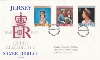 (26899) Gb Jersey Fdc Queen Silver Jubilee 1977