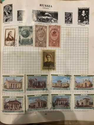 Three Old Album Pages Of Stamps From Russia (the Strand)