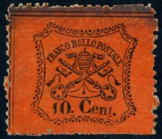 Italy Papal States 1868 10 Cents Mng Sas 26 Cv $1.  50 190805011