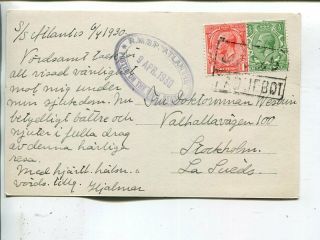 Great Britain Picture Post Card S/s Atlantis To Sweden,  Probably Beirut Paquebot