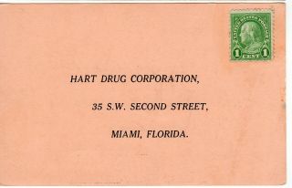 Us Post Card 1923 Benjamin Franklin 1c S 581 For Medical Advertising