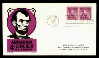 Dr Who 1958 Abraham Lincoln Coil Pair Fdc C122566