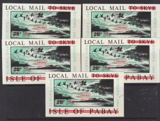 Gb 1971 Postal Strike,  5 X Pabay Overprinted Europa 1964 Birds Minisheet Unm/mnh