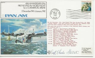 Raf Fdc - 40th Ann 1st Round World Comm Airline - Signed - 1982 (5012) (z)