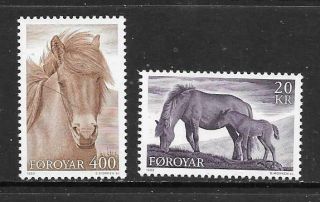Faroe Is.  - 1993.  Horses - Set Of 2,  Mnh.