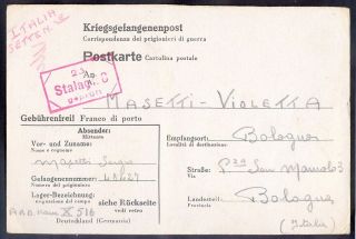10199 Germany (italy),  1944,  War Prisoner Card From German Prisoner Camp:stalag Iic