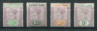 Sierra Leone 1896 Qv.  Various Values To 3d.  Mlh.  Sg 41,  43,  44,  46.