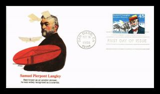 Dr Jim Stamps Us Samuel Langley Aviation Pioneer Fdc Air Mail Cover C118