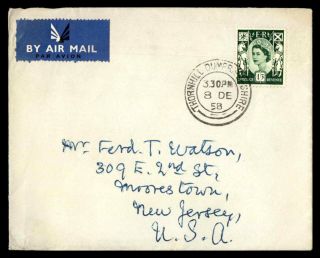 Mayfairstamps 1958 Great Britain Thornhill Dumfreshire To Usa Airmail Cover Wwb4